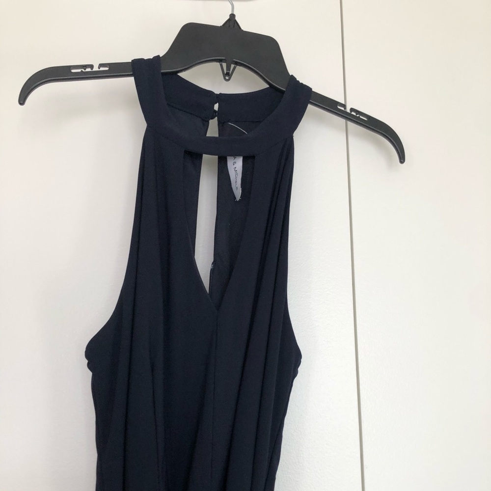 Navy blue silk romper